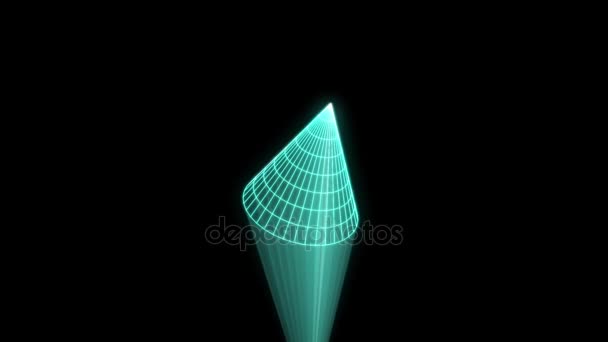 ワイヤ フレーム ホログラム スタイルで抽象的な図形要素。素敵な 3 d レンダリング — ストック動画