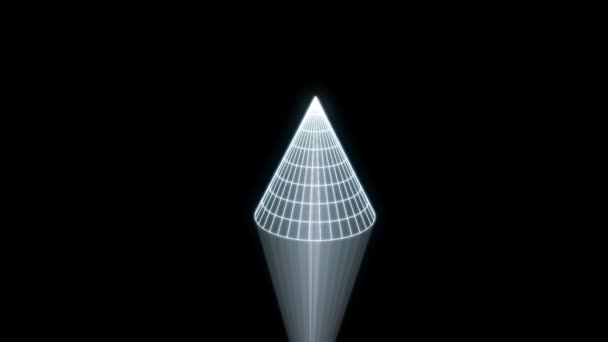 Tel Çerçeve hologramı stil öğe soyut şekli. Güzel 3d render — Stok video