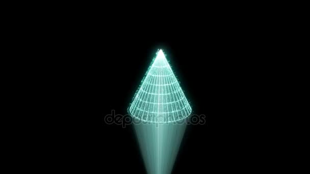 Élément de forme abstrait dans le style d'hologramme de Wireframe. Belle rendu 3D 