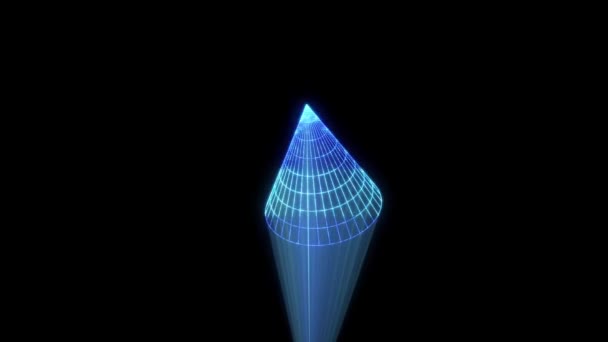 Elemento de forma abstrata em estilo holograma Wireframe. Boa renderização 3D — Vídeo de Stock