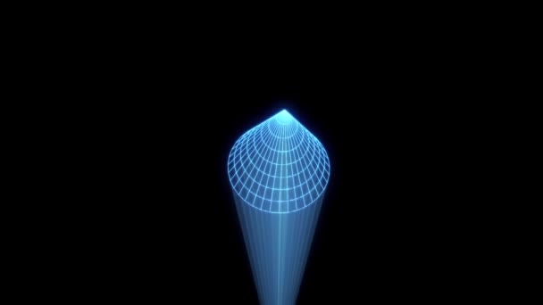 ワイヤ フレーム ホログラム スタイルで抽象的な図形要素。素敵な 3 d レンダリング — ストック動画