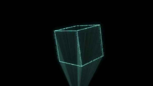 Abstracte vormelement in Wireframe Hologram stijl. Mooie 3D-Rendering — Stockvideo