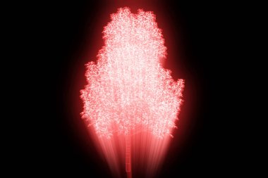Ağaç bitki Tel Çerçeve hologramı tarzı. Güzel 3d render