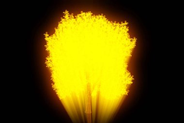 Ağaç bitki Tel Çerçeve hologramı tarzı. Güzel 3d render