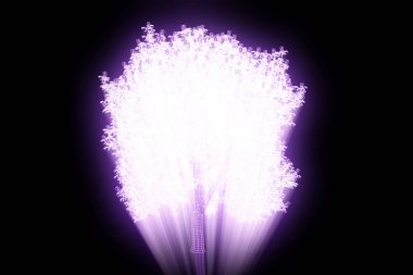 Ağaç bitki Tel Çerçeve hologramı tarzı. Güzel 3d render