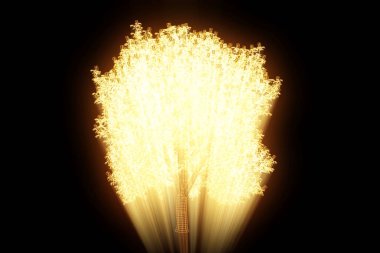 Ağaç bitki Tel Çerçeve hologramı tarzı. Güzel 3d render