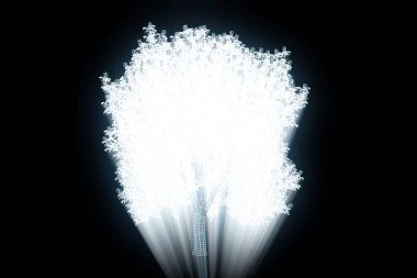 Ağaç bitki Tel Çerçeve hologramı tarzı. Güzel 3d render