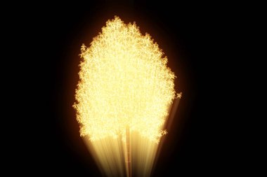 Ağaç bitki Tel Çerçeve hologramı tarzı. Güzel 3d render