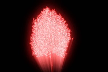 Ağaç bitki Tel Çerçeve hologramı tarzı. Güzel 3d render