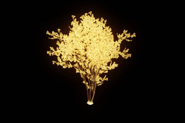 Ağaç bitki Tel Çerçeve hologramı tarzı. Güzel 3d render