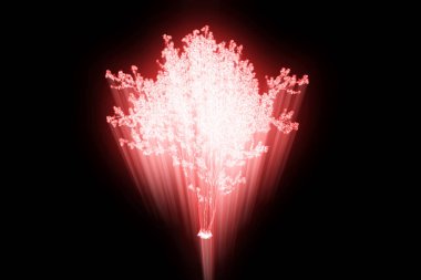 Ağaç bitki Tel Çerçeve hologramı tarzı. Güzel 3d render