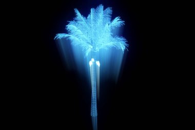 Ağaç bitki Tel Çerçeve hologramı tarzı. Güzel 3d render