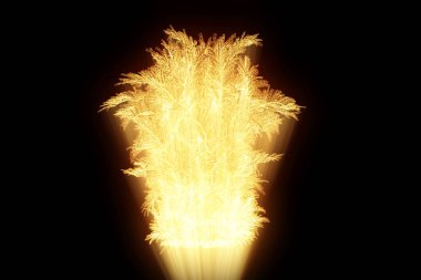 Ağaç bitki Tel Çerçeve hologramı tarzı. Güzel 3d render