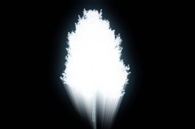 Ağaç bitki Tel Çerçeve hologramı tarzı. Güzel 3d render