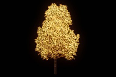 Ağaç bitki Tel Çerçeve hologramı tarzı. Güzel 3d render