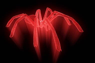 Örümcek Hologram tel kafes tarzı. Güzel 3d render