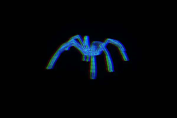 Αράχνη με ολόγραμμα Wireframe στυλ. Ωραία 3d Rendering — Φωτογραφία Αρχείου