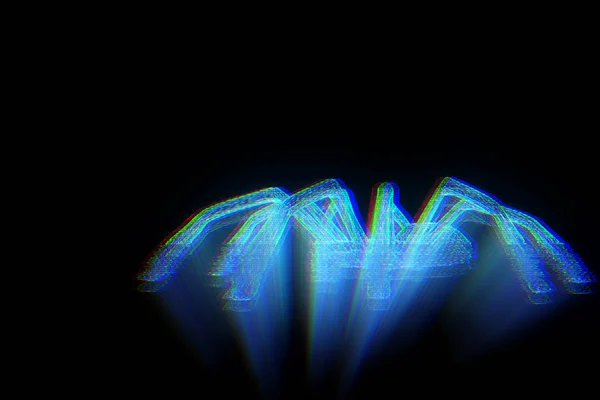 ホログラム スタイルがワイヤ フレームでクモ。素敵な 3 d レンダリング — ストック写真