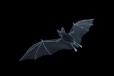 Yarasa Hologram tel kafes tarzı. Güzel 3d render