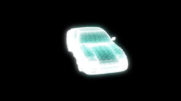 Racing Car Hologram Wireframe. Nice 3D Rendering — Stock Video