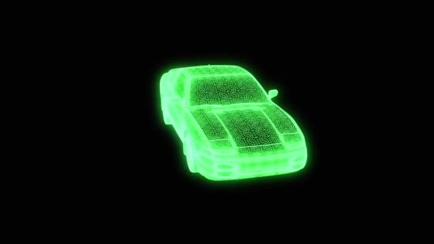 Yarış araba Hologram tel kafes. Güzel 3d render — Stok video