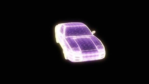 Race auto Hologram draadframe. Mooie 3D-Rendering — Stockvideo