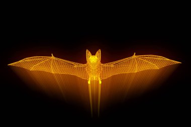 Yarasa Hologram tel kafes tarzı. Güzel 3d render