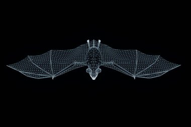 Yarasa Hologram tel kafes tarzı. Güzel 3d render