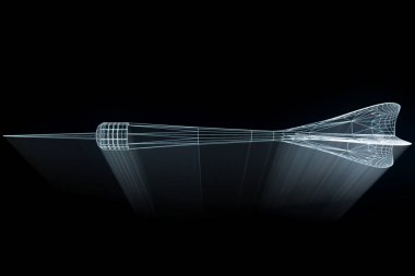 Dart oku Hologram tel kafes tarzı. Güzel 3d render 