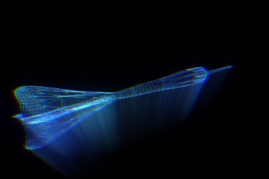 Dart oku Hologram tel kafes tarzı. Güzel 3d render 