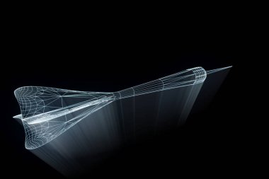 Dart oku Hologram tel kafes tarzı. Güzel 3d render 