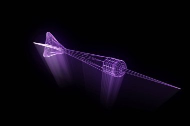Dart oku Hologram tel kafes tarzı. Güzel 3d render 