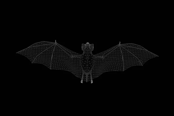 Murciélago en estilo Holograma Wireframe. Niza 3D Rendering — Foto de Stock