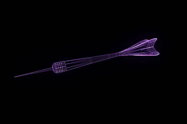 Dart Arrow i Hologram Wireframe Style. Fin 3D-gjengivelse – stockfoto