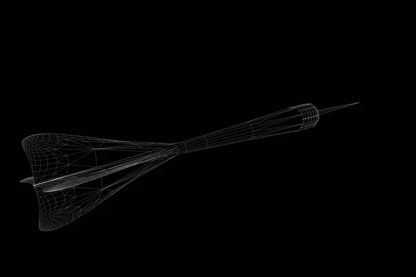 Strzałki dart w stylu model szkieletowy Hologram. Ładne renderowania 3d — Zdjęcie stockowe