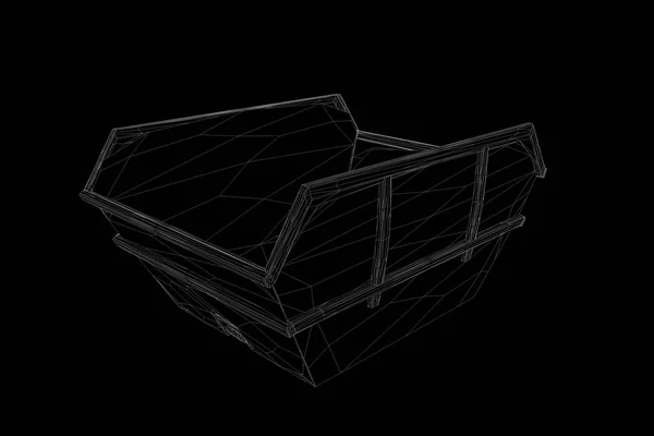 Basurero en estilo Holograma Wireframe. Niza 3D Rendering — Foto de Stock