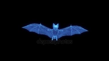 Yarasa Hologram tel kafes tarzı. Güzel 3d render