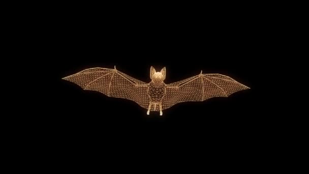 Bat Hologram drótváz stílusban. Szép 3D-s renderelés — Stock videók