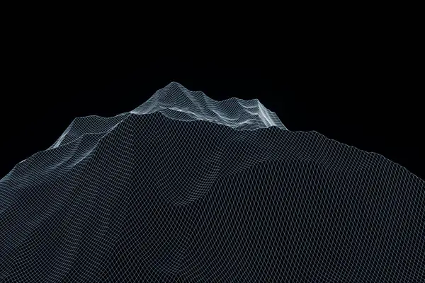 Гора в стилі голограми. 3D рендерингу — стокове фото