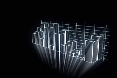 Grafik Hologram tel kafes tarzı. Güzel 3d render