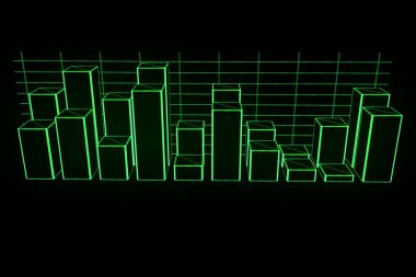 Grafik Hologram tel kafes tarzı. Güzel 3d render