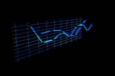 Grafik Hologram tel kafes tarzı. Güzel 3d render