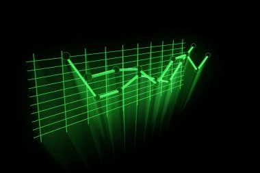 Grafik Hologram tel kafes tarzı. Güzel 3d render