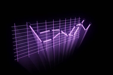 Grafik Hologram tel kafes tarzı. Güzel 3d render