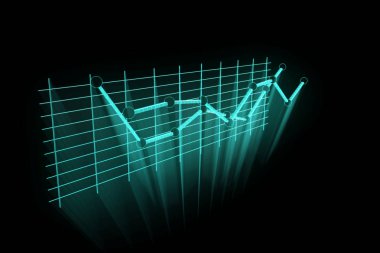 Grafik Hologram tel kafes tarzı. Güzel 3d render