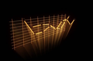 Grafik Hologram tel kafes tarzı. Güzel 3d render