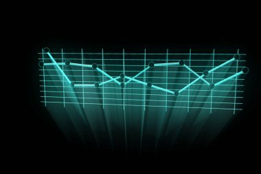 Grafik Hologram tel kafes tarzı. Güzel 3d render