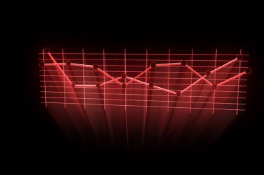 Grafik Hologram tel kafes tarzı. Güzel 3d render