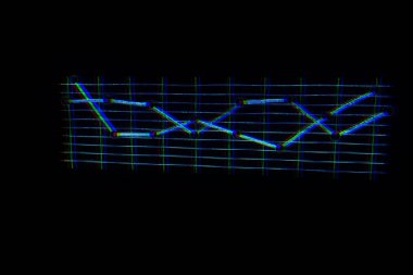 Grafik Hologram tel kafes tarzı. Güzel 3d render