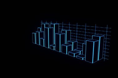 Grafik Hologram tel kafes tarzı. Güzel 3d render